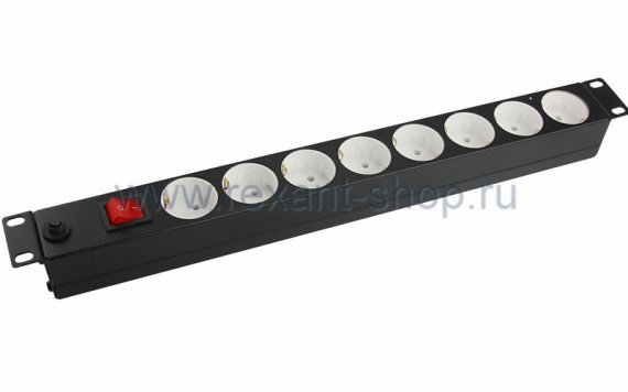 Фотография товара 'Rexant Блок розеток 220В, 8П, 19", 1U 04-0308'