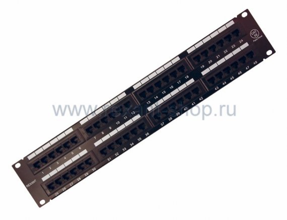 Фотография товара 'Rexant Патч-Панель 48 гнезд RJ-45 CAT5e 19'