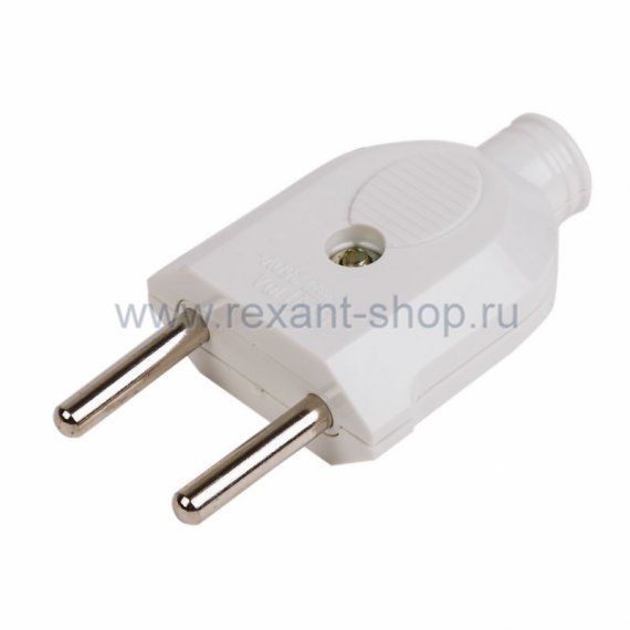 Фотография товара 'Rexant Вилка прямая б/з белая 10А 11-8533'