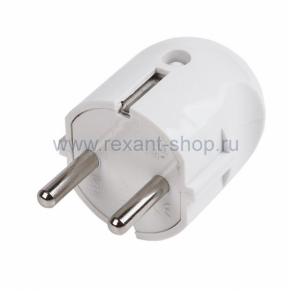 Фотография товара 'Rexant Вилка прямая с/з белая 16А 11-8531'