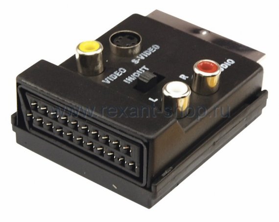 Фотография товара 'Rexant Переходник SCART - гн.SVHS + 3гн.RCA + гн.SCART (с переключателем) 17-1054'