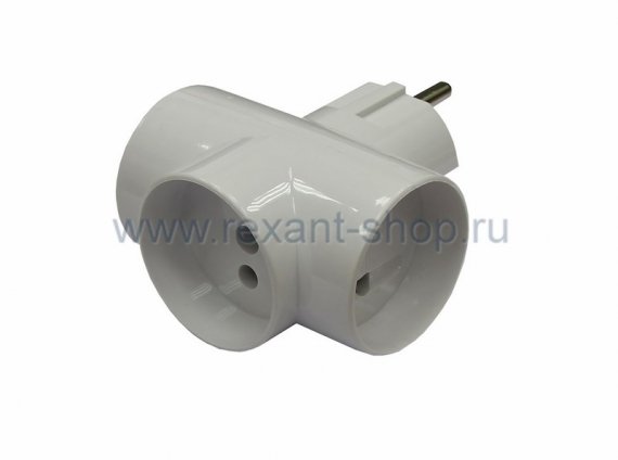 Фотография товара 'Rexant Евротройник электрический без заземления 220V, 16А 11-1061'