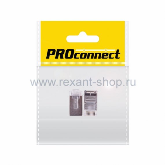 Фотография товара 'Rexant ДЖЕК штекер 8Р8С CAT 5е с экраном 05-1023-8'