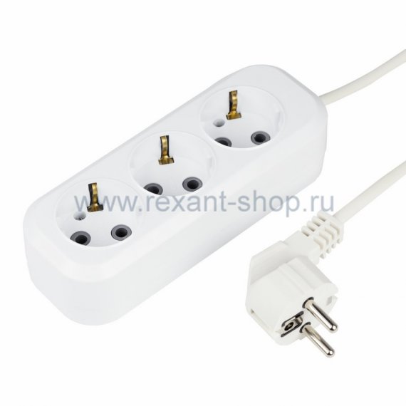 Фотография товара 'Rexant Удлинитель 3 гнезда с заземлением 11-9504'