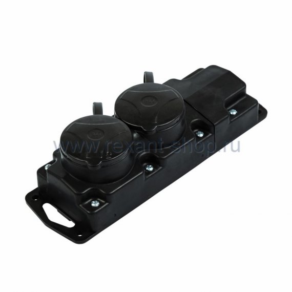 Фотография товара 'Rexant Розетка штепсельная переносная двухместная с заземляющим контактом влагозащищенная IP 44 11-8724'