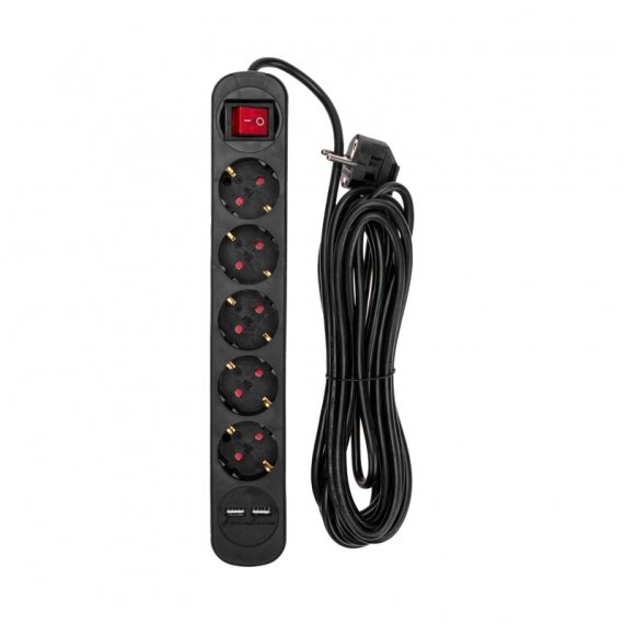 Фотография товара 'Rexant 13-4042Удлинитель STANDARD 5 гнезд, 5м, 3х1,0мм?, с/з'