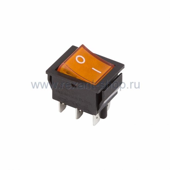 Фотография товара 'Rexant Выключатель клавишный 250V 15А (6с) 36-2353'