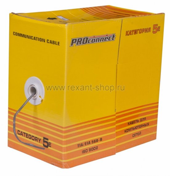 Фотография товара 'Rexant Кабель UTP 2PR 24AWG CAT5e 305м CCA 01-0022-2'