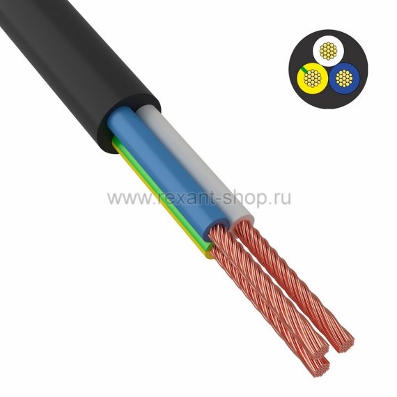 Фотография товара 'Rexant Провод ПВС 3x1,0 мм 01-8045-4'