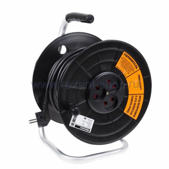 Фотография товара 'Rexant Удлинитель силовой на катушке 3 гнезда 11-7603'
