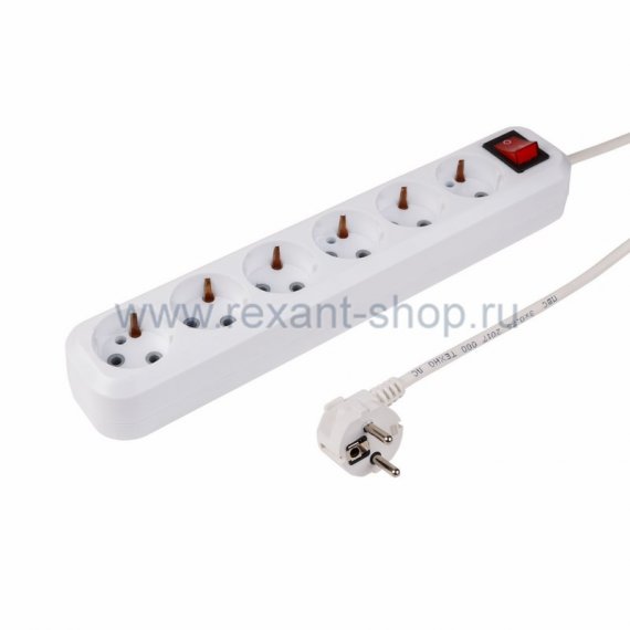 Фотография товара 'Rexant Сетевой фильтр 6 гнезд 3м 11-9521'