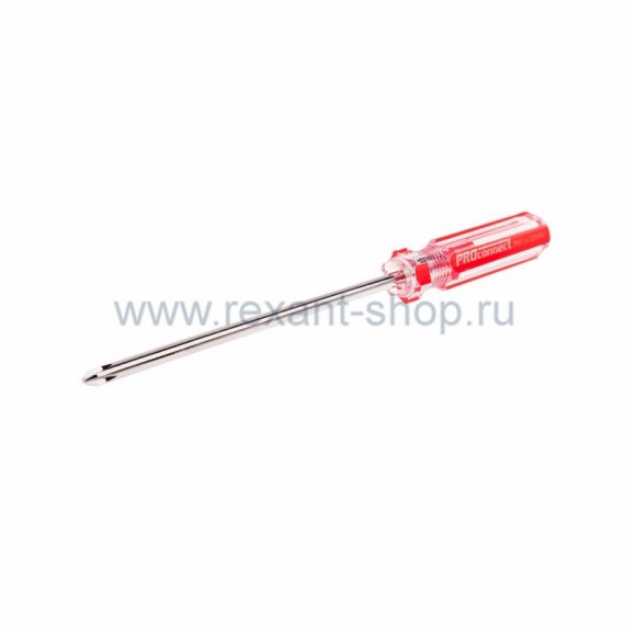 Фотография товара 'Rexant Отвертка крестовая PH2 Х 125 мм, прозрачная рукоятка 12-4739'