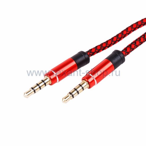 Фотография товара 'Rexant Аудио кабель AUX 3.5 мм в тканевой оплетке 1M 18-4078-9'