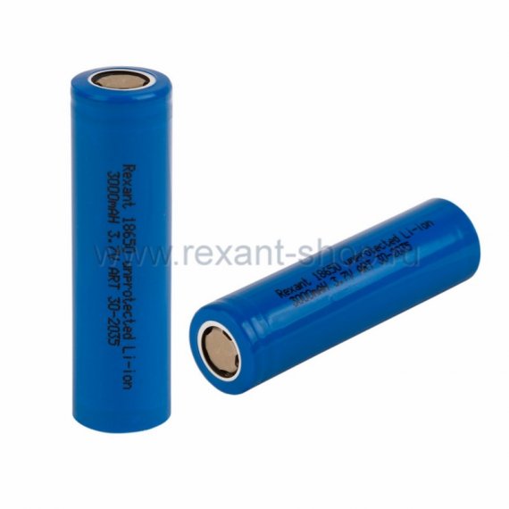 Фотография товара 'Rexant Высокоемкостный аккумулятор 18650 unprotected 20 А Li-ion 3000 mAH 30-2035'