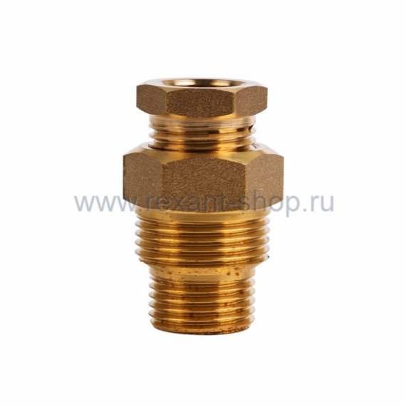 Фотография товара 'Rexant Сальник с двойной резьбой 1/2 и 3/4 для ввода кабеля в трубу 51-0610-2'