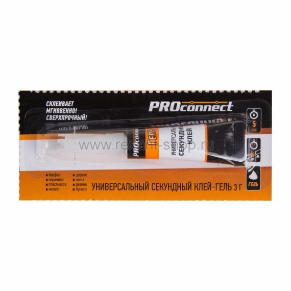 Фотография товара 'Rexant Универсальный секундный клей-гель "PROconnect" (3гр) на мульти-карте 61-0910'