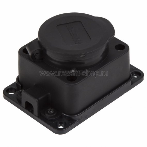 Фотография товара 'Rexant Розетка штепсельная одноместная влагозащищенная, с/з, переносная,16А, IP44 78-0510'