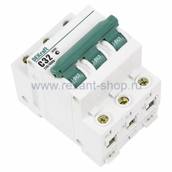 Фотография товара 'Rexant Автомат 3-полюсный 32А 4,5кА 81-0258'