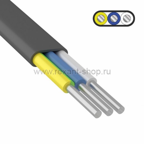 Фотография товара 'Rexant Кабель АВВГ-П 3x4,0 мм 01-8756'