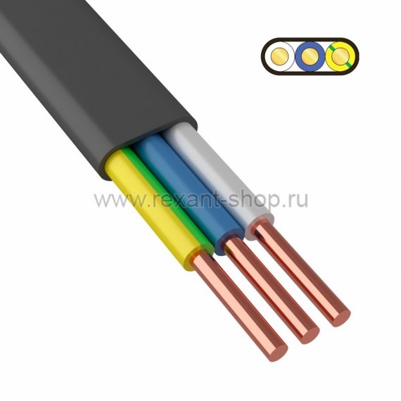 Фотография товара 'Rexant Кабель ВВГ-Пнг(А) 3x6 мм 01-8214-3'