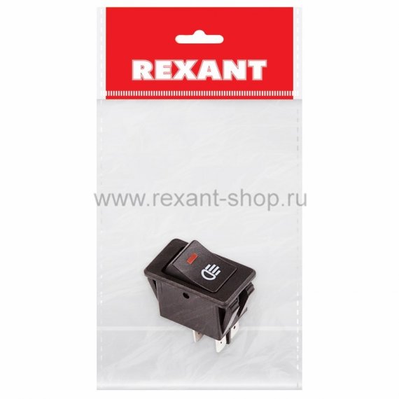 Фотография товара 'Rexant Выключатель клавишный 12V 35А (4с) ON-OFF с красной подсветкой 36-4440-1'