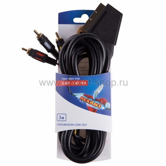 Фотография товара 'Rexant Шнур SCART - 3RCA с переключателем 3М 06-3071'