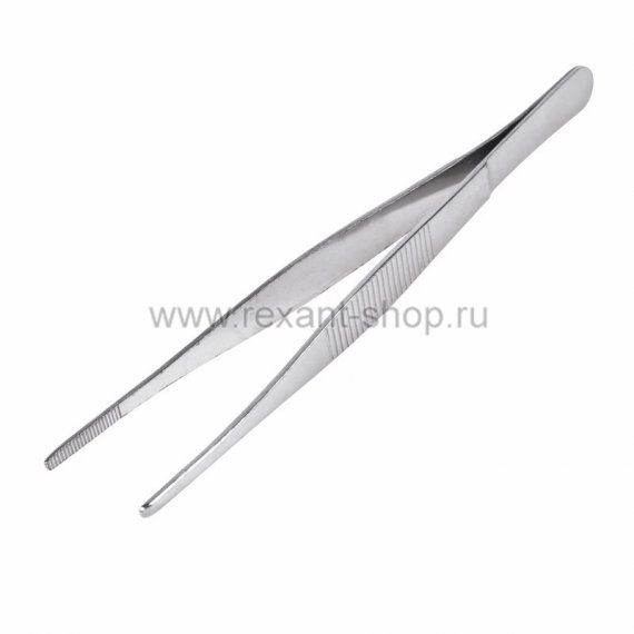 Фотография товара 'Rexant Пинцет прямой, рифленый 160 мм 12-0366'
