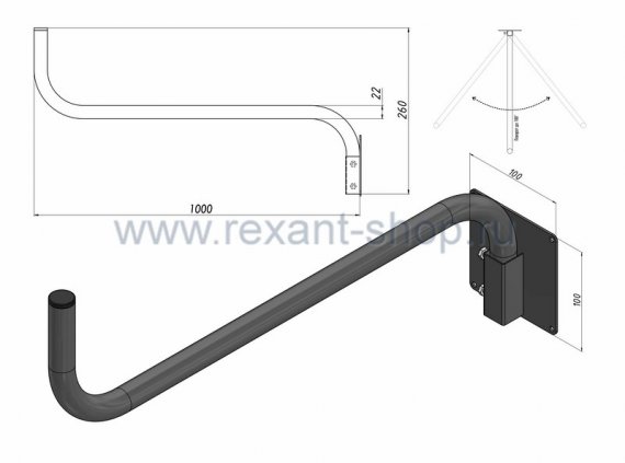 Фотография товара 'Rexant Кронштейн поворотный 1м Севастополь-2 34-0598'
