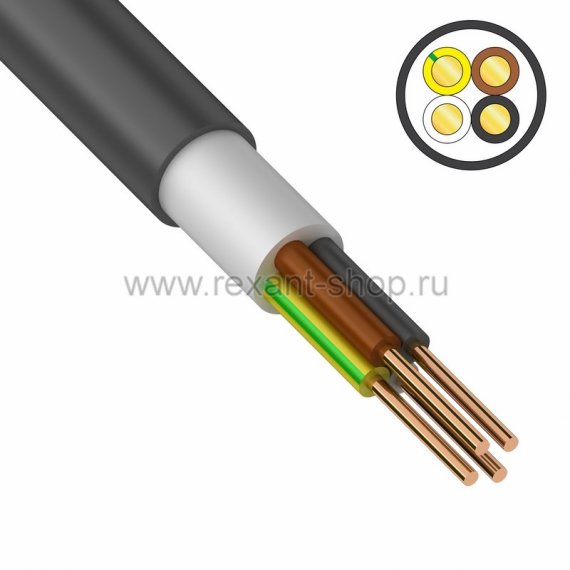 Фотография товара 'Rexant Кабель ВВГнг(А) 4х1,5 мм 01-8181-4'