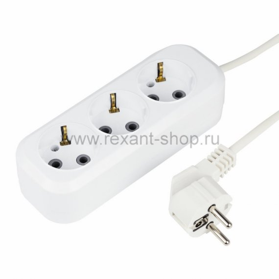 Фотография товара 'Rexant Удлинитель 3 гнезда с заземлением 11-9502'