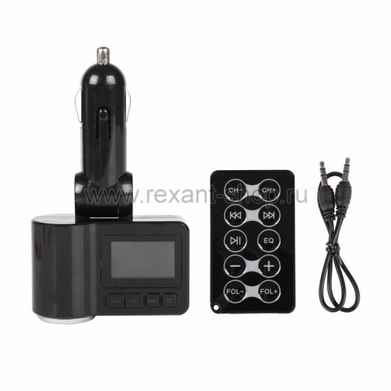 Фотография товара 'Rexant Автомобильный MP3 FM-модулятор USB +гнездо автоприкуривателя 18-2421-9'