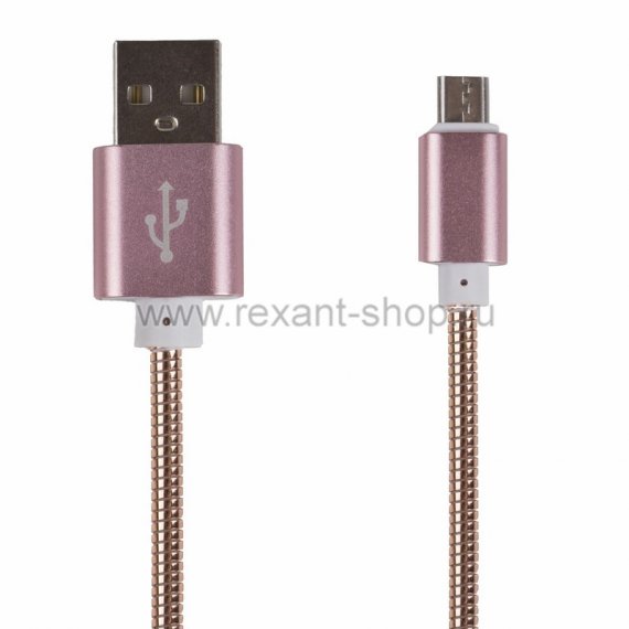 Фотография товара 'Rexant USB кабель microUSB, шнур в металлической оплетке 18-4223'