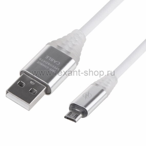 Фотография товара 'Rexant USB-кабель microUSB, шнур SOFT TOUCH 1 м 18-7029-9'