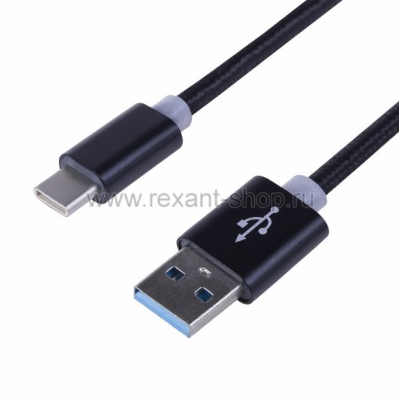 Фотография товара 'Rexant Шнур USB 3.1 type C (male)-USB 2.0 18-1884'