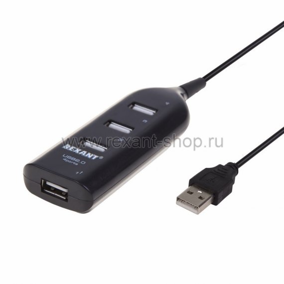Фотография товара 'Rexant Разветвитель USB 2.0 на 4 порта 18-4105'
