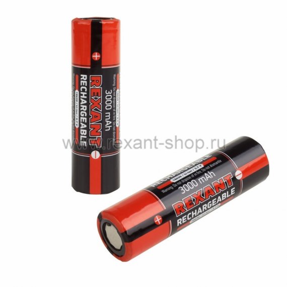 Фотография товара 'Rexant Высокоемкостный аккумулятор 18650 unprotected 20 А Li-ion 3000 mAH 30-2035-05'