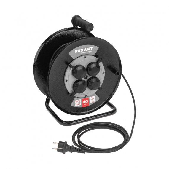 Фотография товара 'Rexant 13-5012 Удлинитель силовой КГ на катушке 4 гнезда, с/з, 40м, 3х1,5мм?, IP44'
