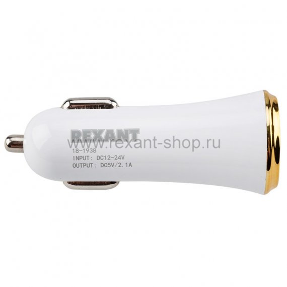 Фотография товара 'Rexant Автозарядка в прикуриватель 2хUSB с индикацией 18-1938'
