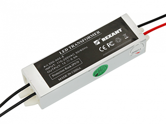 Фотография товара 'Rexant Источник питания 12 V 5 W с проводами 200-005-6'