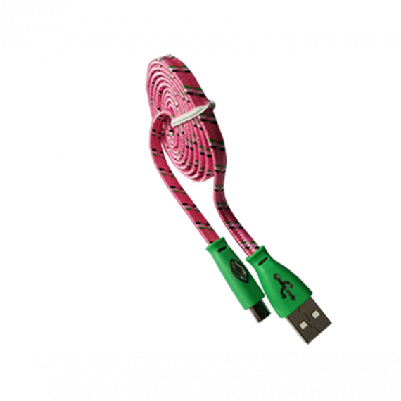 Фотография товара 'Rexant 18-4256 USB кабель светящиеся разъемы microUSB шнур шелк плоский1М'