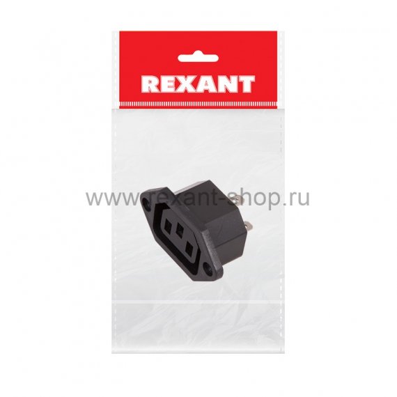 Фотография товара 'Rexant Cетевое гнездо на корпус (пакет БОПП) , 11-0002-9'