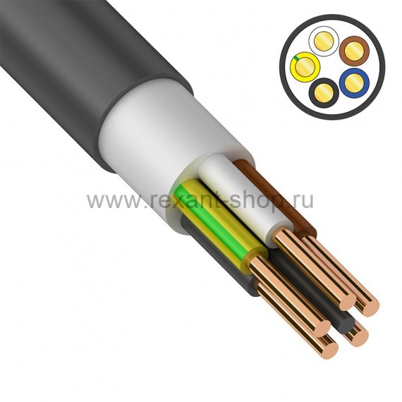 Фотография товара 'Rexant Кабель силовой медный ВВГнг(А) 5x4 мм, 01-8193-4'