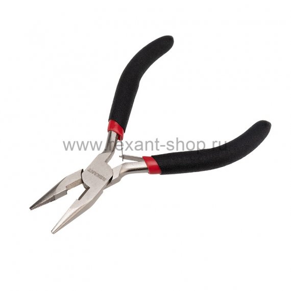 Фотография товара 'Rexant Тонкогубцы мини 120 мм никелированные, авторазжим, обливные рукоятки, 12-4604'