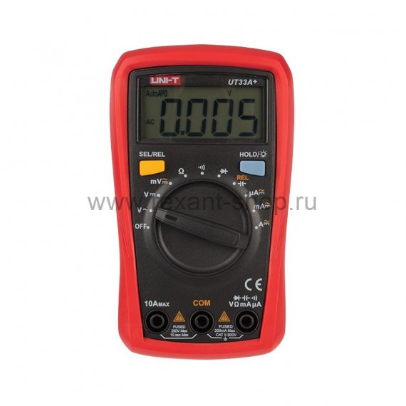 Фотография товара 'Rexant Портативный мультиметр UNI-T UT33A+ с автовыбором диапазона, емкость, 13-0055'
