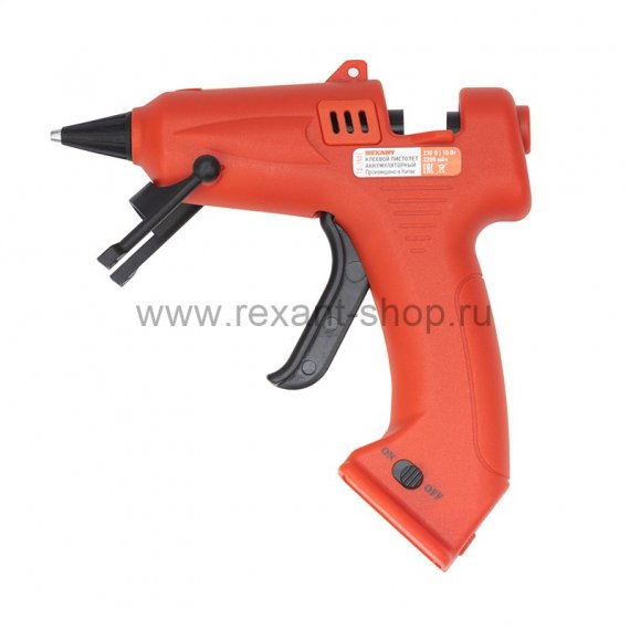 Фотография товара 'Rexant Пистолет клеевой, 10 Вт, ?7 мм, «ЭКСПЕРТ», аккумуляторный, 12-1501'