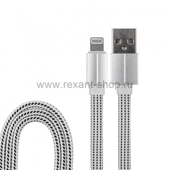 Фотография товара 'Rexant USB кабель для iPhone 5/6/7/8/X моделей, 1 метр , 18-1979'