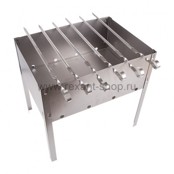 Фотография товара 'Rexant Мангал сборный "ПОХОДНЫЙ" в гофрированной картонной коробке с шампурами СОКОЛ, 62-0006'