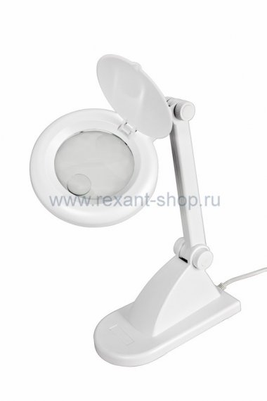 Фотография товара 'Rexant Лупа настольная 3D+12D с подсветкой, ø90мм, белая REXANT 31-0242'