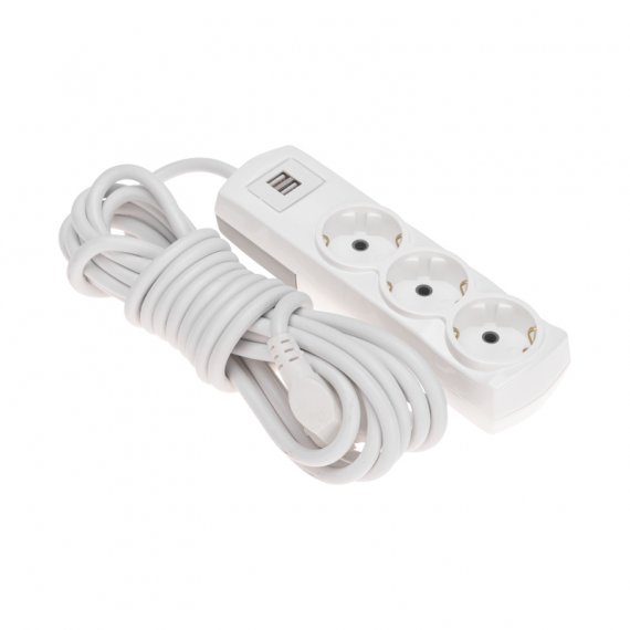 Фотография товара 'Rexant 13-4111 Удлинитель PREMIUM 3 гнезда, 5м, 3х1,5мм?, с/з, 2 USB'