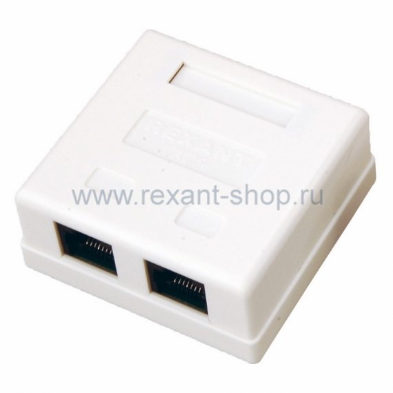 Фотография товара 'Rexant Компьютерная розетка -2*RJ-45 CAT5e 03-0151'